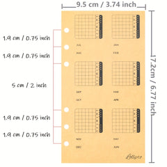 Calendar Index Sticker Self Adhesive Divider With A6 Plastic Protector