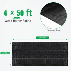Heavy Duty Weed Barrier Landscape Fabric 3.2oz Gardening Mat Ground Cover
