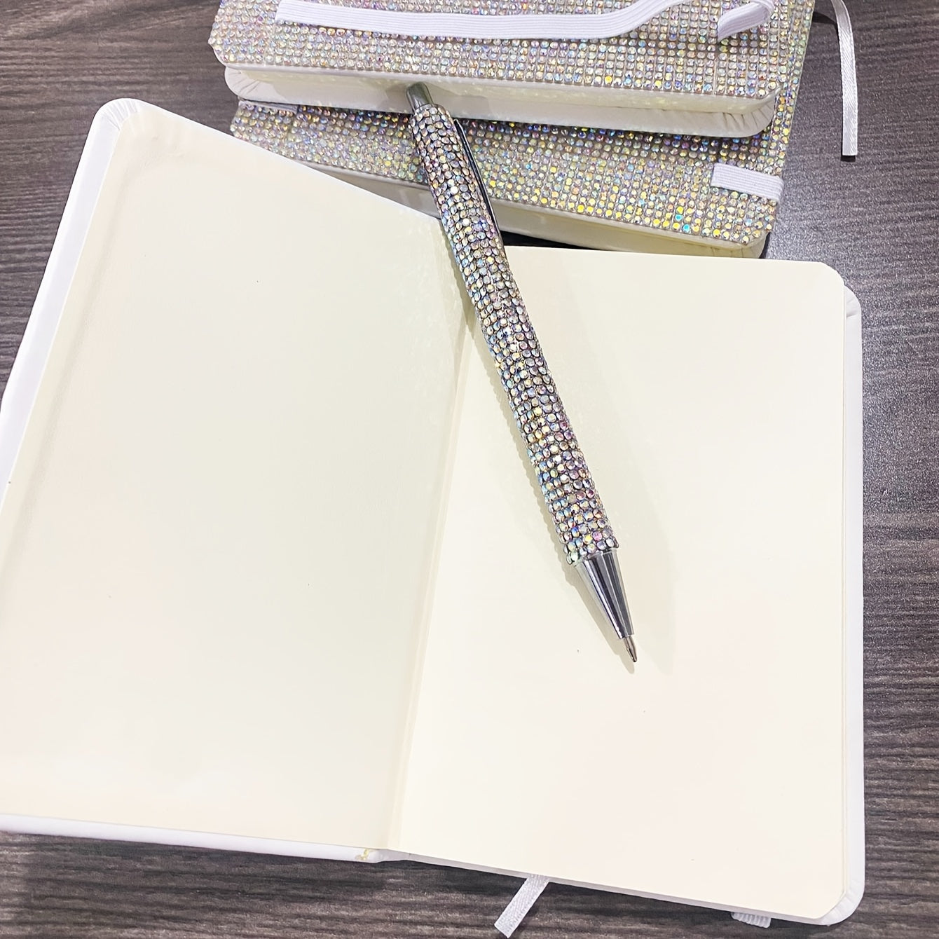 Diamond-Studded Business Notebook Set