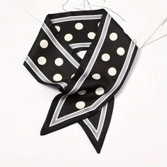 Skinny Scarf Polka Dot Silk Neckerchief Hair Ribbon