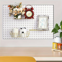 8pcs Pegboard Storage Rack Basket - 4 Sizes Baskets & 4 Plates Wire Shelf
