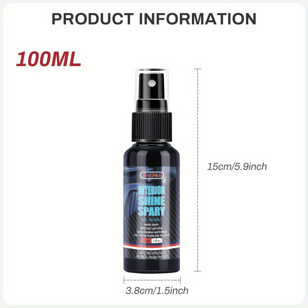 Car Interior Shine Spray Plastic Leather Restorer Coating Polish