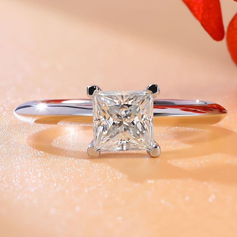 Classic Princess Cut Moissanite Ring