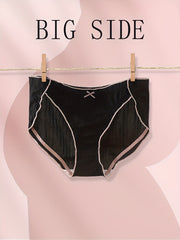  Panty Women's Plus Contrast Trim Low Waist Mini Bow