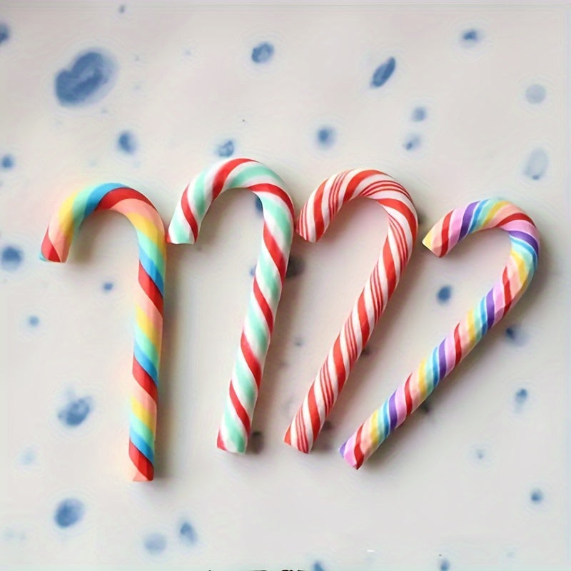8pcs Christmas Candy Canes Rainbow Candy Decoration Supplies