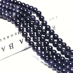 32pcs Natural Starry Sand Round Stone Gemstone for DIY Bracelet Necklace