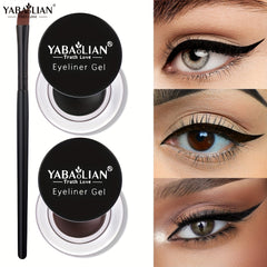 Waterproof Gel Eyeliner Cream with Brush - Smudge Proof