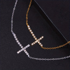 Rhinestone Cross Chain Anklet Dainty Ankle Bracelet