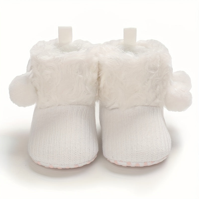 Baby Girls Soft and Warm Fleece Boots for Indoor Outdoor Walking Winter