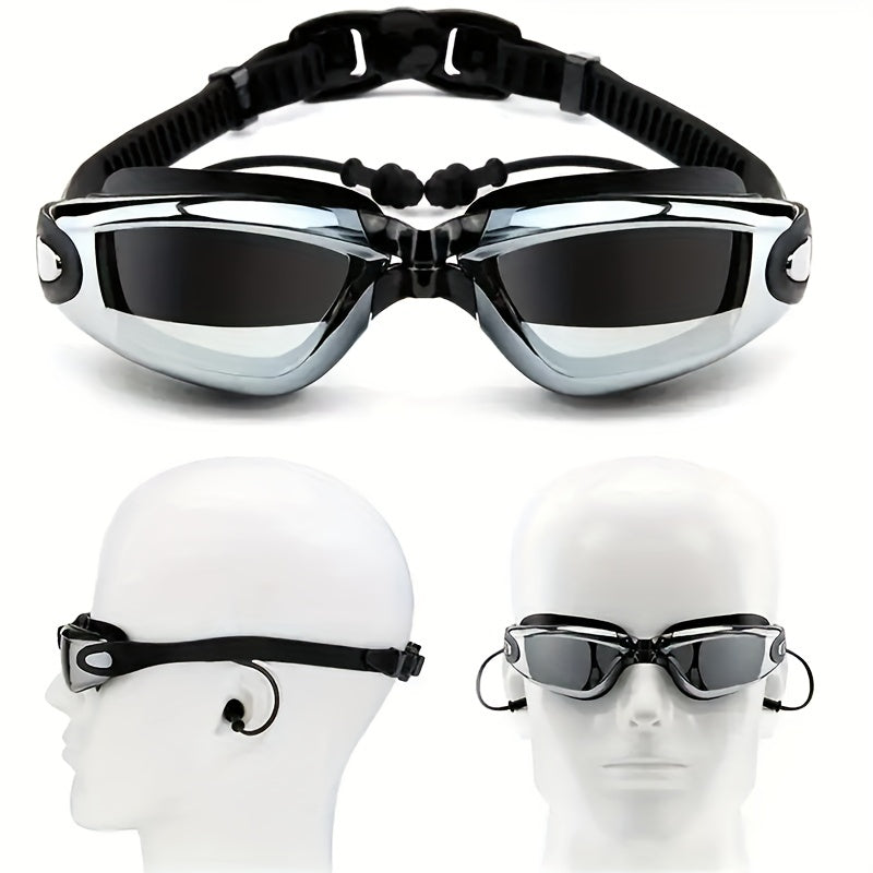 HD Large Frame Electroplating Anti-fog Swimming Goggles