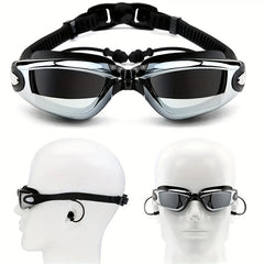 HD Large Frame Electroplating Anti-fog Swimming Goggles