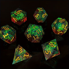 7pcs Epoxy Resin Sharp Dice Mini Game Accessories