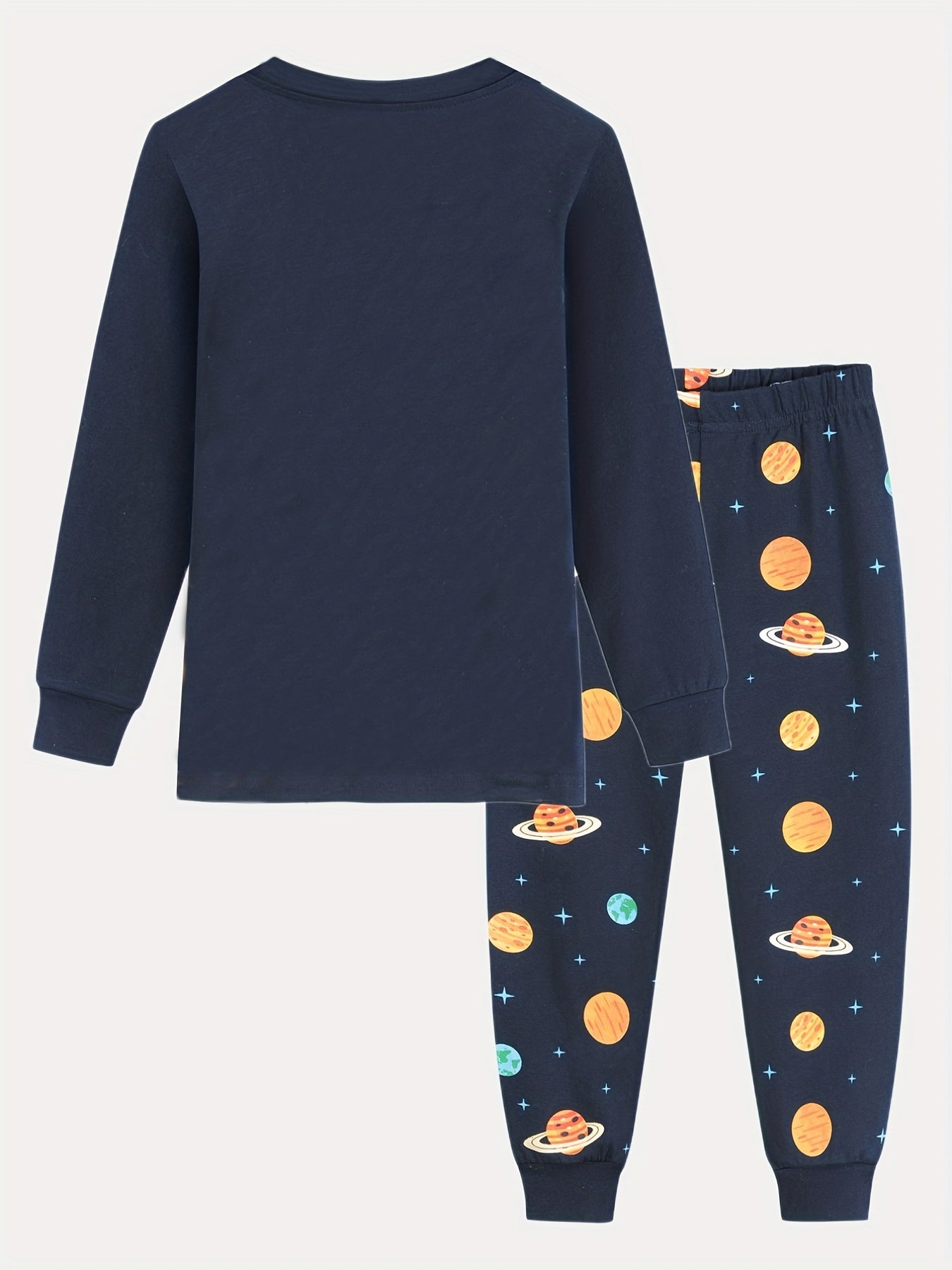 Boys Universe Planets Graphic Long Sleeve Pajamas Set