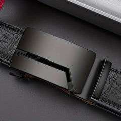 Men's Buckle PU Leather Belt for Business Travel