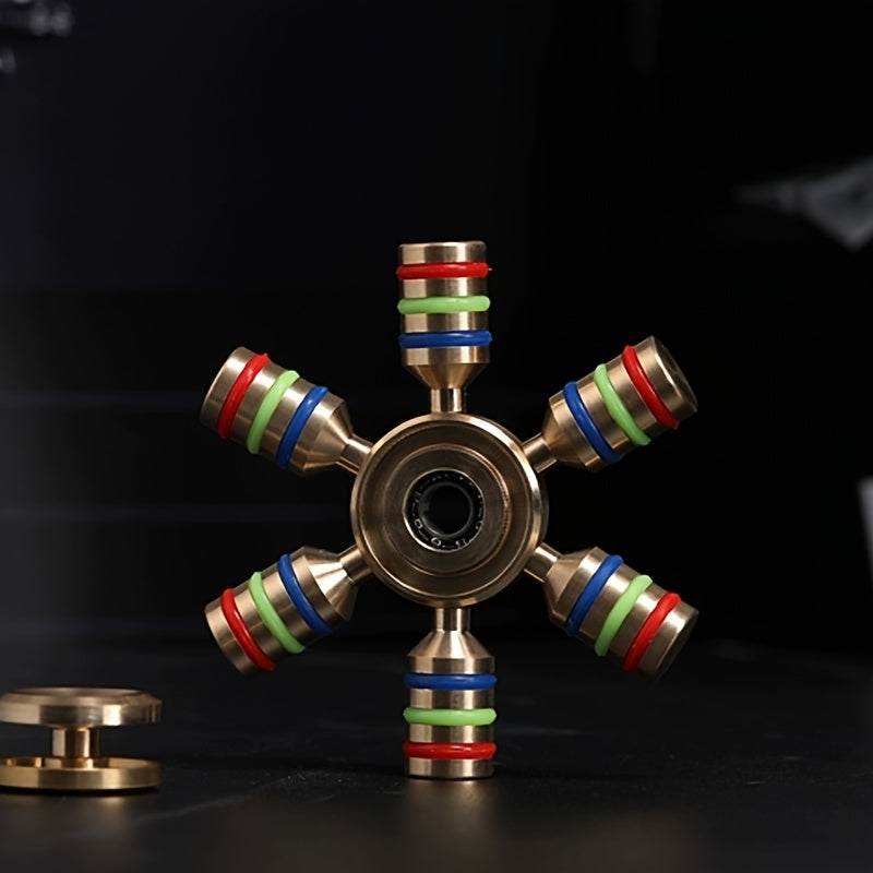 Metal Finger Spinner Toy Ancient Bronze Finish Beads Long Spin Focus Trainer