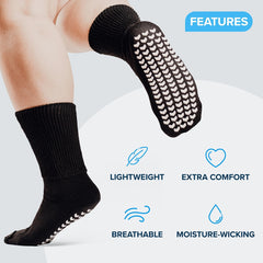2 Pairs Wide Calf Diabetic Socks Non Slip Hospital Cover Cast Plus Size
