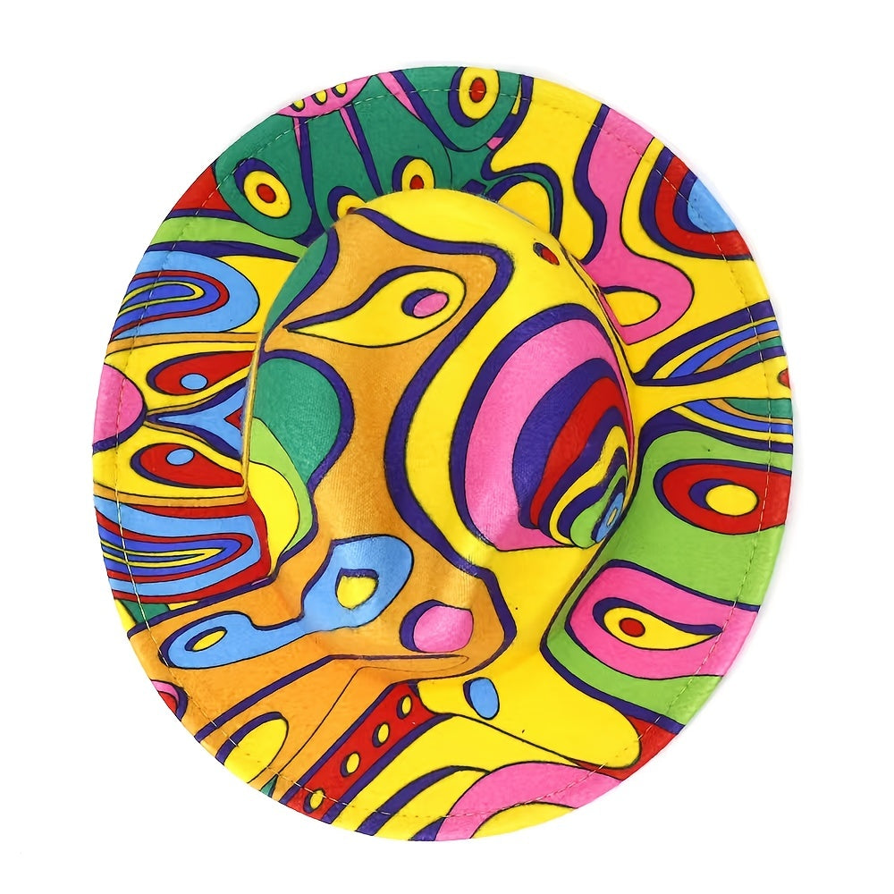 Graffiti Fedora Sun Hat Jazz Hat British Style Top Hat