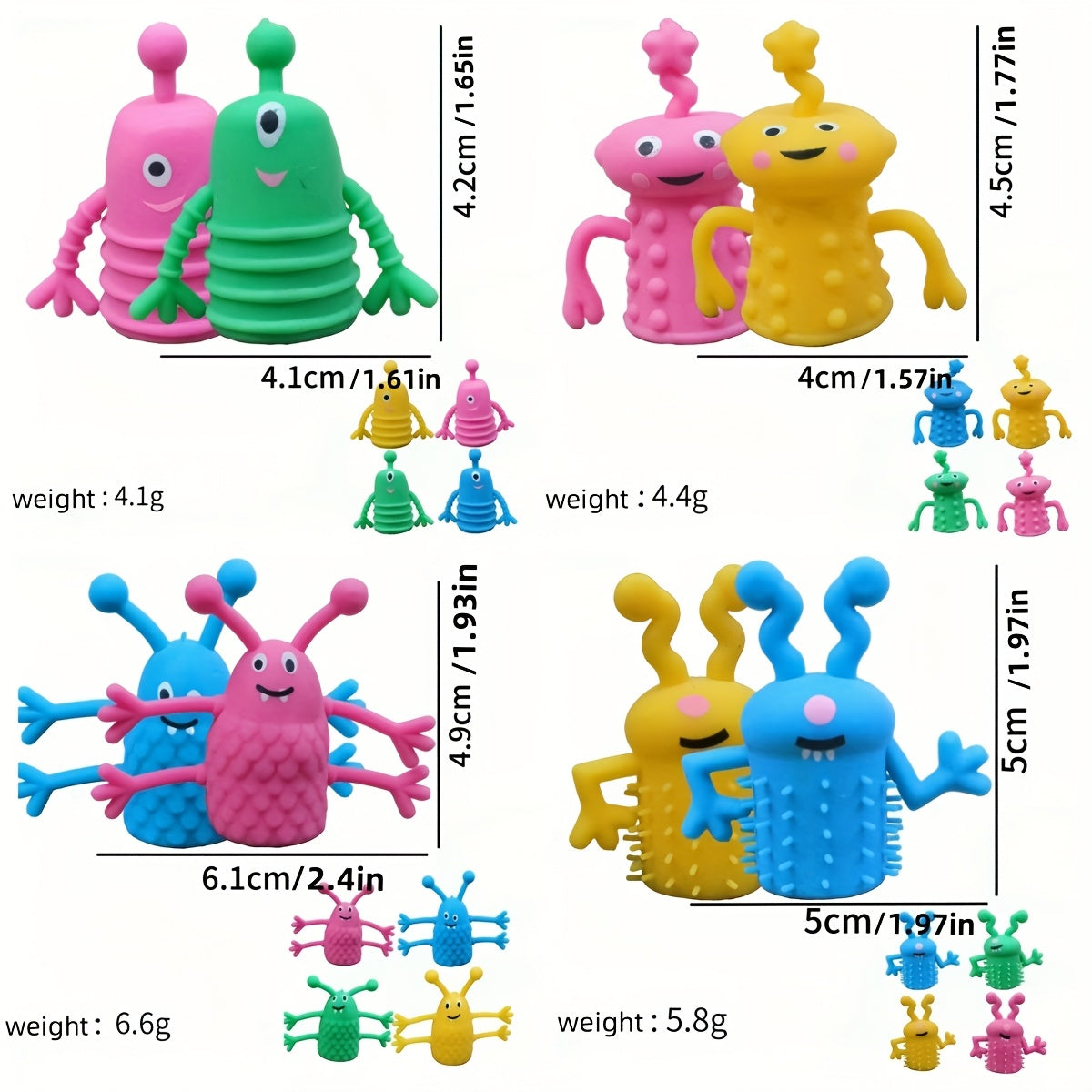20pcs Random TPR Animal Finger Puppets Soft Mini Halloween Storytelling Props