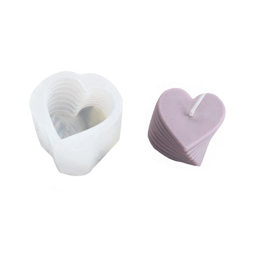 Heart Rotating Overlay Candle Silicone Mold