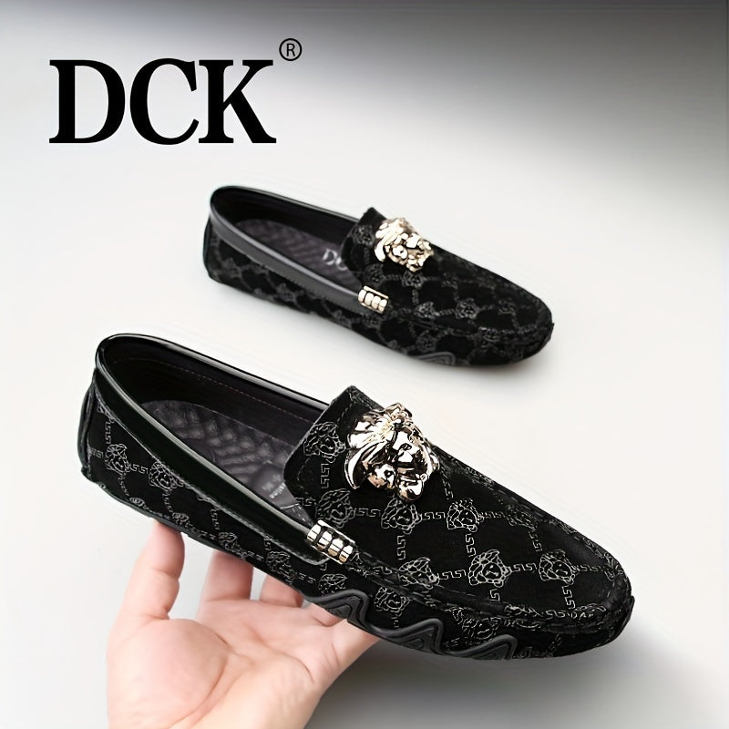 Men's Metallic Decor Moccasin Loafers