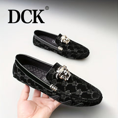 Men's Metallic Decor Moccasin Loafers