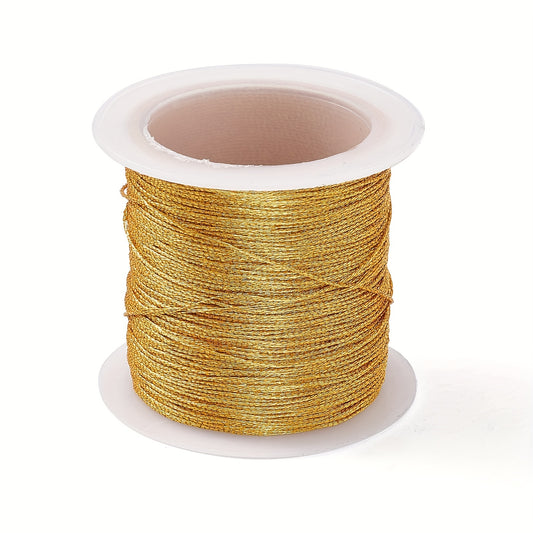 50m Golden Silk Thread for DIY Jewelry Making