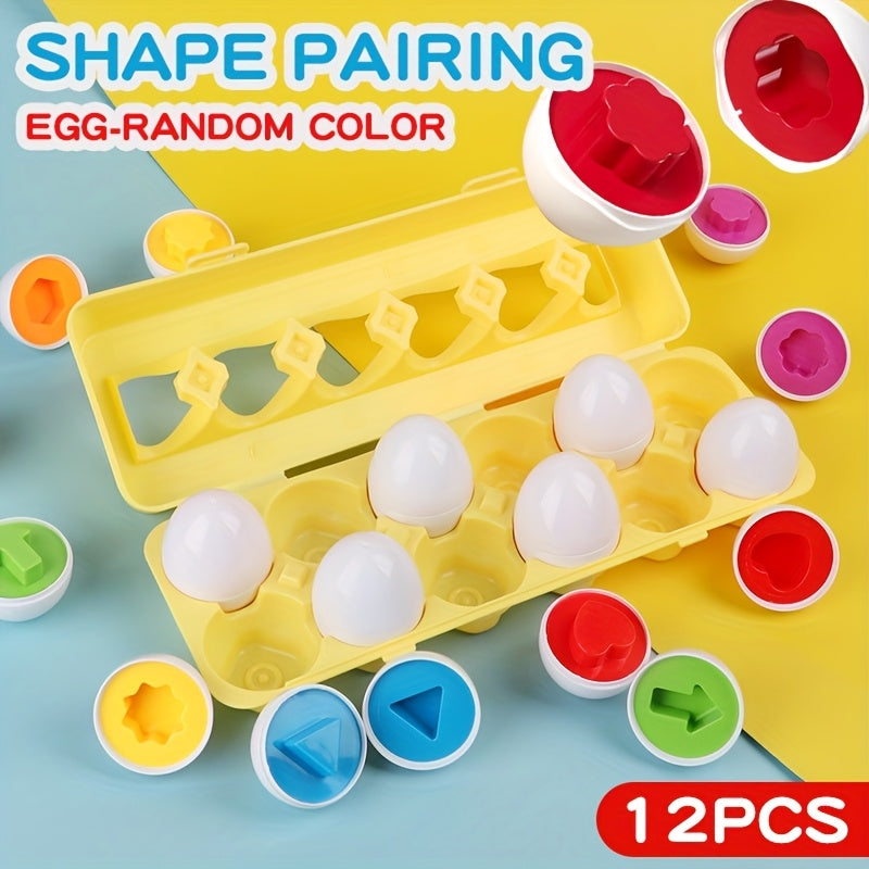 12pcs Shape Recognition Egg Toys Educational Puzzle Perfect for Boys and Girls