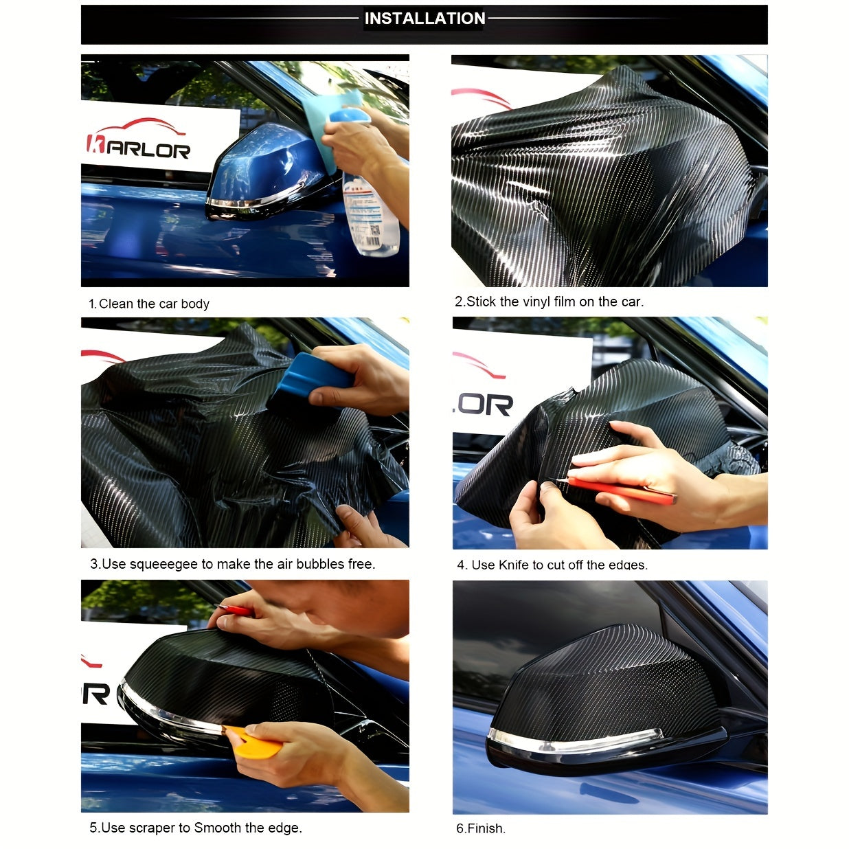 High Glossy 5D Carbon Fiber Wrapping Vinyl Film Motorcycle Tablet Stickers