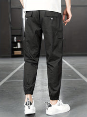 Men's Solid Drawstring Active Stretch Pants