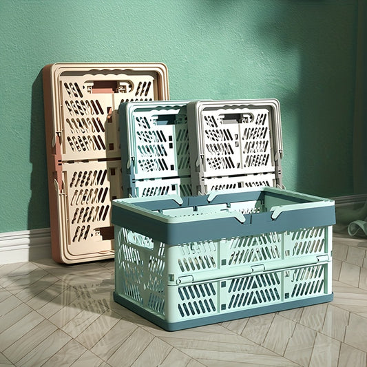 Large Foldable Plastic Storage Box - Ideal for Home Office and Outdoor Use