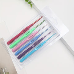 6pcs Thin Handle Crochet Hooks Soft Grip Set