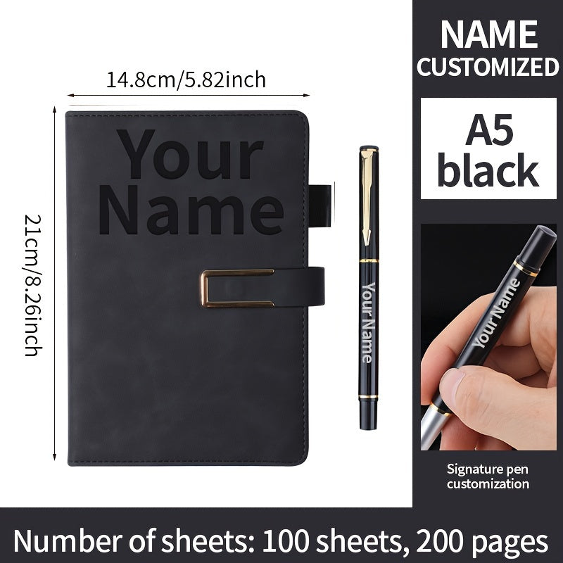 Custom A5 Notebook Personalized Soft PU Leather Journal Gray/Brown