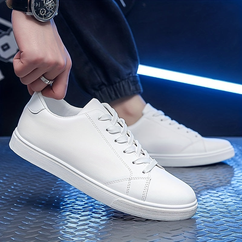 Men's Lace-up PU Leather Skate Shoes with Good Grip