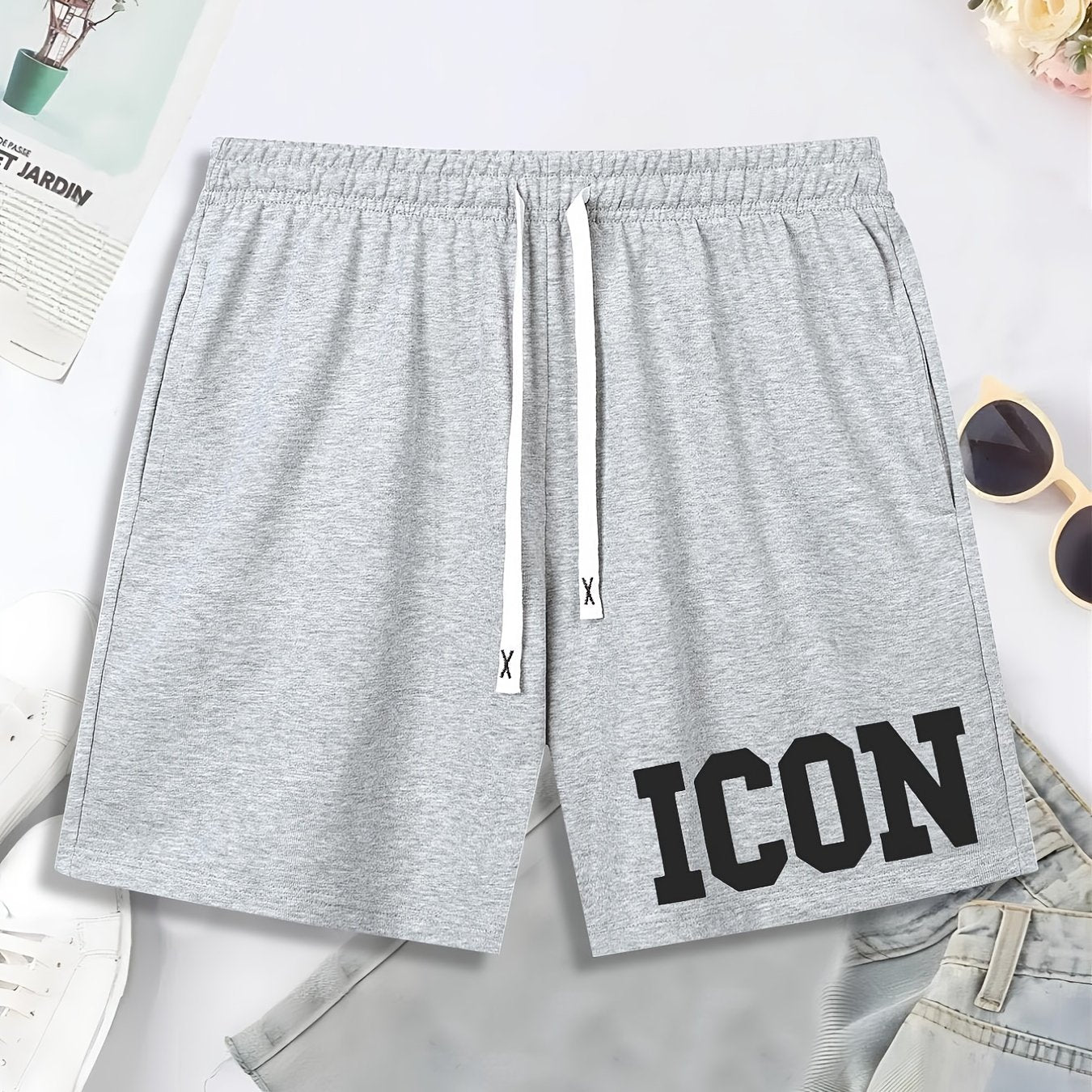 Summer Men's Casual Print Sports Drawstring Beach Shorts