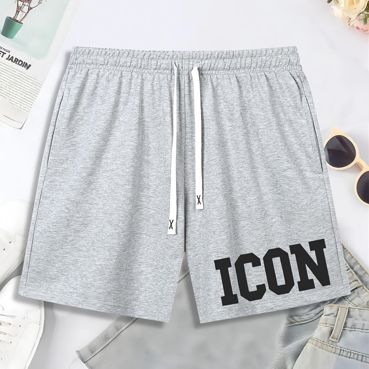 Summer Men's Casual Print Sports Drawstring Beach Shorts