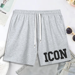 Summer Men's Casual Print Sports Drawstring Beach Shorts