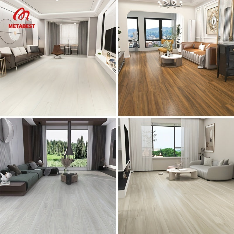 6pcs Wood Grain Floor Stickers Self Adhesive Waterproof Bathroom Decor