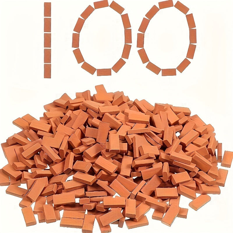 Realistic Brick Set with Red & Orange Blocks for Model Building
