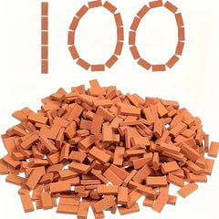 Realistic Brick Set with Red & Orange Blocks for Model Building