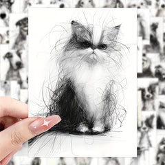 100pcs Vintage Animal Stickers Waterproof Self Adhesive