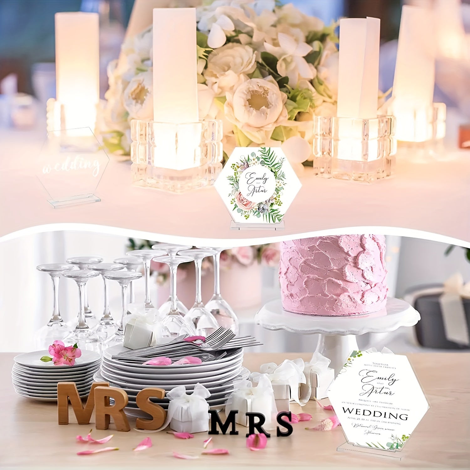 Transparent Acrylic Shelf Sign Writing Plate Home Decoration