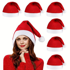 6pcs Christmas Santa Hats for Adults at Parties