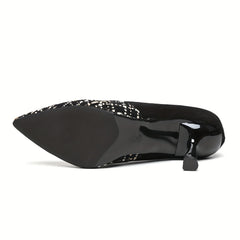 Women's Plaid Stiletto Heels Point Toe Work Pumps