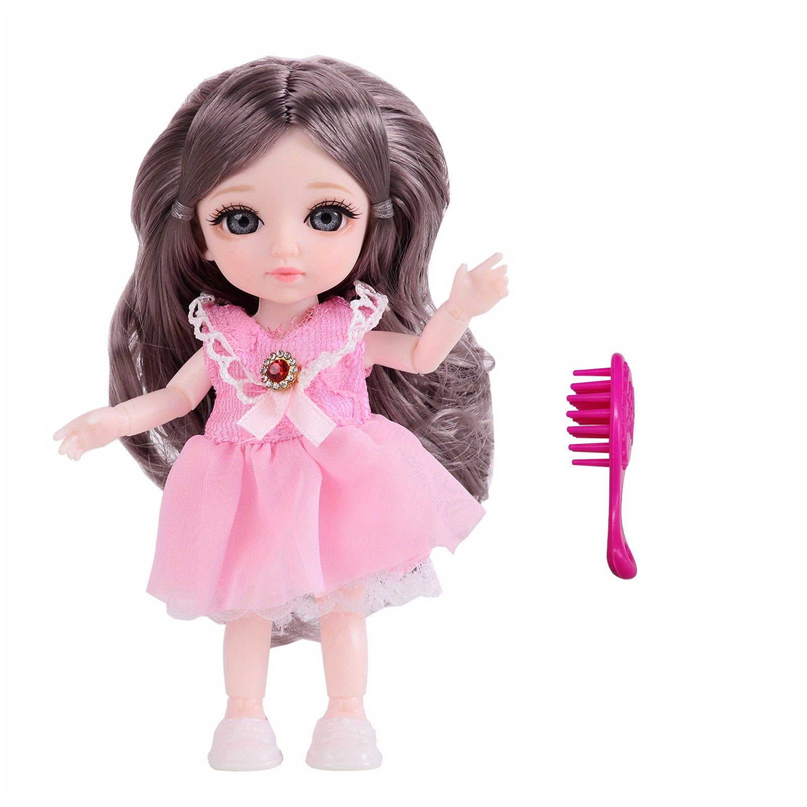 6 Inch Small Bjd Dolls High Eyes For Children's Clothing Pink Princess