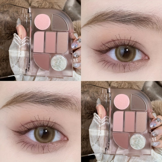 7 Colors Matte Pearly Finish Eyeshadow Palette Earth Tones Daily Makeup