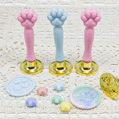 2pcs Cat Paw Shape Fire Paint Seal Handle in Pink