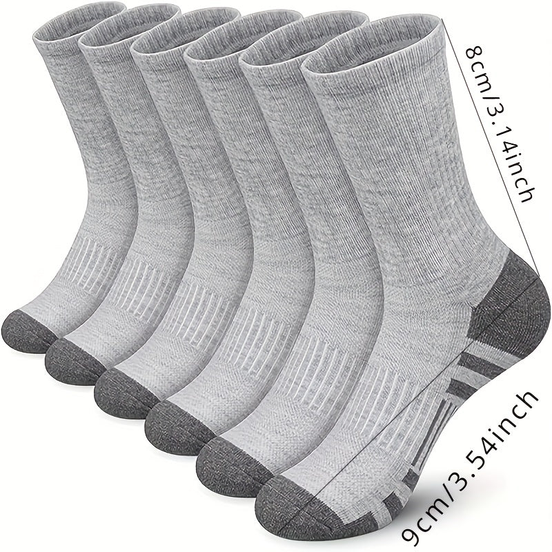 6 Pairs Men's Warm Winter Running Socks Breathable Sweat-wicking Outdoor Sports