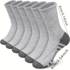 6 Pairs Men's Warm Winter Running Socks Breathable Sweat-wicking Outdoor Sports