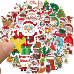 50pcs Cartoon Christmas Sticker Set for DIY Gift Decorations