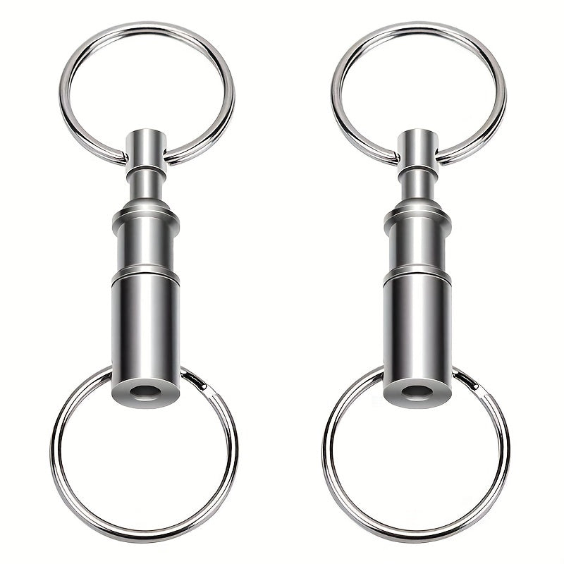 2pcs Quick Release Keychain Detachable Dual Key Ring Lock Ho